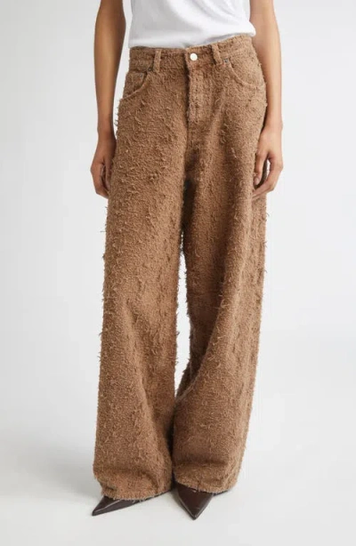 HAIKURE HAIKURE BETHANY WIDE LEG FUR DENIM JEANS