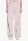 Haikure Bethany Twill 45 Baggy Denim Pants In Beige