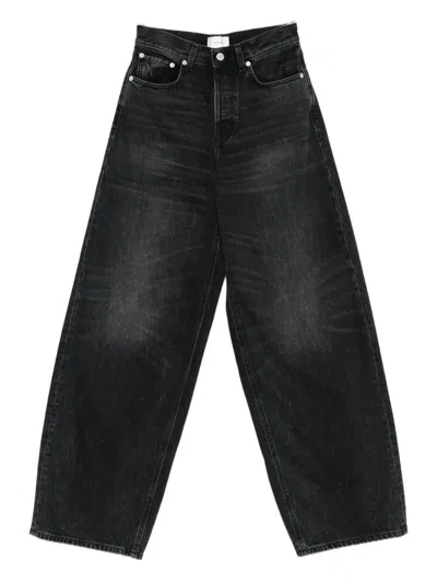 Haikure 'korea' Grey Jeans With Faded Effect And Logo Patch On The Back In Cotton Woman In Black