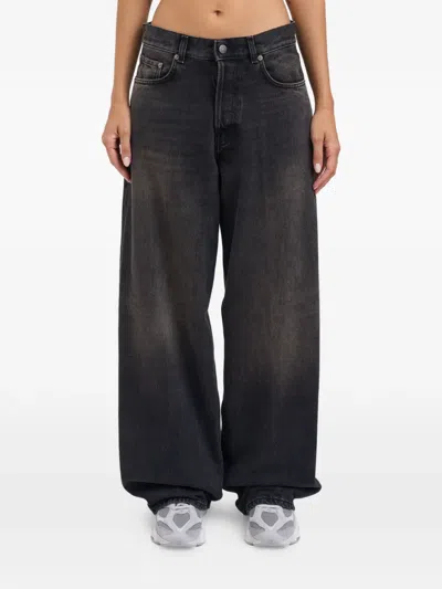 Haikure Bethany High-waist Wide-leg Jeans In Black