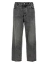 Haikure 'korea' Grey Jeans With Faded Effect And Logo Patch On The Back In Gray