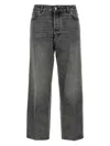 Haikure 'korea' Grey Jeans With Faded Effect And Logo Patch On The Back In Black