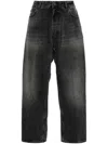 Haikure Wide-leg Mid-rise Jeans In Black