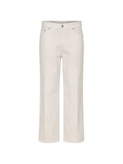 Haikure White Cotton Relaxed Fit Jeans In Neutral