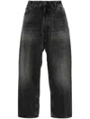 Haikure Wide-leg Mid-rise Jeans In Black