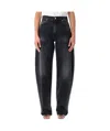 Haikure Tapered Balloon Jeans Contrast Stitching In Black