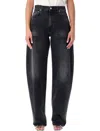 Haikure Tapered Balloon Jeans Contrast Stitching In Black