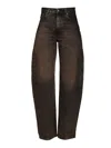 Haikure Relaxed-fit High-waist Jeans With Vintage Wash Effect In Brown