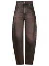 Haikure Relaxed-fit High-waist Jeans With Vintage Wash Effect In Brown