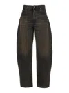 Haikure High-rise Wide-leg Jeans With Belt Loops In Brown