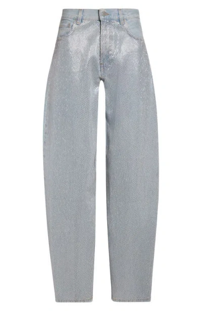 Haikure Bibi Crystal Embellished Balloon Leg Jeans In Blue