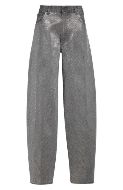 Haikure Bibi Crystal Embellished Balloon Leg Jeans In Gray