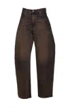 Haikure High-rise Wide-leg Jeans With Belt Loops In Brown