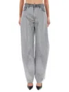 Haikure Denim Trousers With Belt Loops In Gray