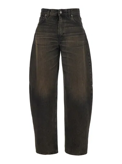 Haikure Bibi Logo Patch Tapered Denim Jeans For Women In Brown