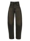 Haikure Relaxed-fit High-waist Jeans With Vintage Wash Effect In Brown