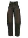Haikure Relaxed-fit High-waist Jeans With Vintage Wash Effect In Brown