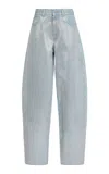 Haikure Bibi Stapled Rigid High-rise Barrel-leg Jeans In Blue