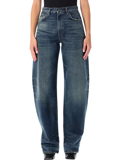 Haikure Bibi Faded Whiskered Tapered Jeans In Blue