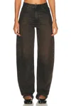 Haikure 'korea' Grey Jeans With Faded Effect And Logo Patch On The Back In Cotton Woman In Black