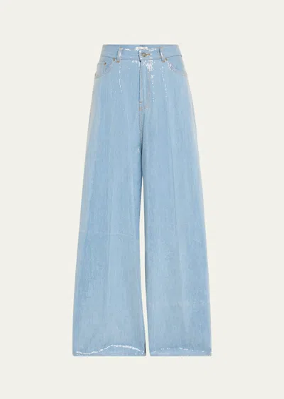 Haikure Big Bethany Sequined Jeans In Light Blue