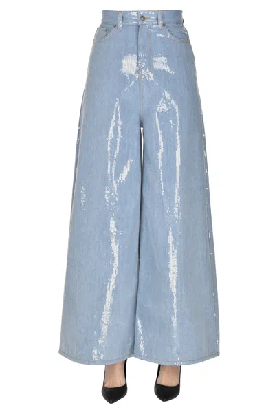 Haikure Big Bethany Shiny Sky Jeans In Blue