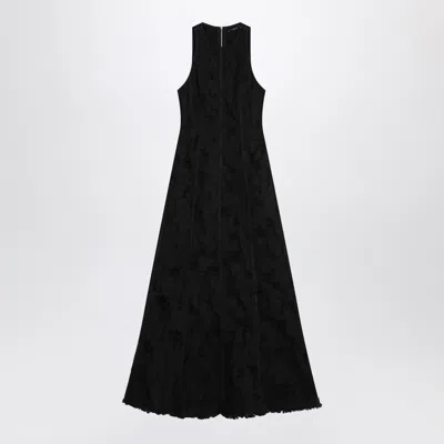 Haikure Long Dark Grey Dress With Rips