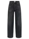 Haikure 'korea' Grey Jeans With Faded Effect And Logo Patch On The Back In Cotton Woman In Black