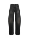Haikure Black Cotton Denim Bibi Jeans In Black