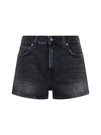 Haikure Black Cotton Denim Brit Shorts