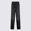 Haikure Black Jeans With Belt Loops And Logo Patch On The Rear