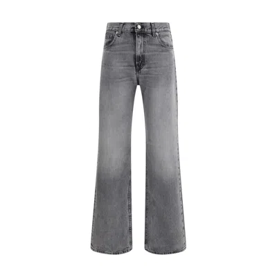 Haikure Black Cotton Straight-leg Jeans In Gray