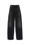 Haikure 'korea' Grey Jeans With Faded Effect And Logo Patch On The Back In Cotton Woman In Black