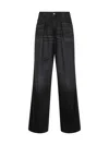 Haikure Black Jeans With Belt Loops And Logo Patch On The Rear In Black