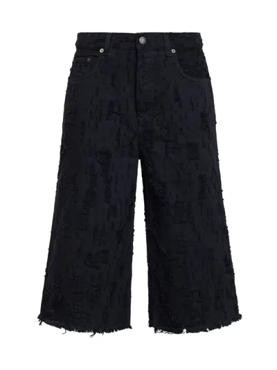 Haikure Black Destroyed Denim Beck Bermuda Shorts