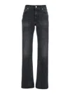 Haikure Black Jeans With Belt Loops And Logo Patch On The Rear In Denim Woman In Black