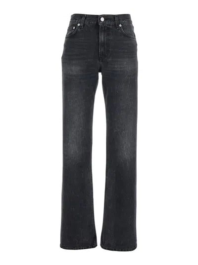 Haikure Black Jeans With Belt Loops And Logo Patch On The Rear In Denim Woman In Blue