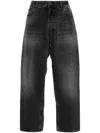 Haikure Wide-leg Mid-rise Jeans In Black