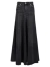Haikure Black Denim Serenity Long Skirt In Black