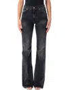 Haikure Flora Rigid High-rise Flared Jeans In Black