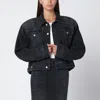 Haikure Button-down Long-sleeved Denim Jacket In Black