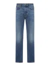 Haikure Denim Trousers With Belt Loops In Blue