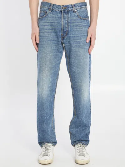 Haikure Blake Regular Fit Faded Denim Pants In Blue