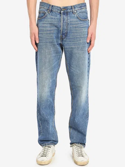 Haikure Blake Regular Fit Faded Denim Pants In Blue