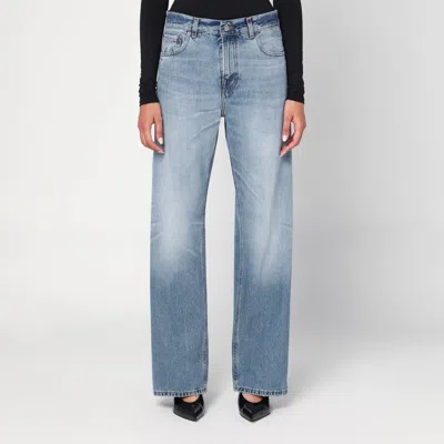 Haikure Wide Blue Washed Effect Jeans