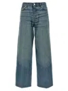 Haikure Korea Blue Washed Jeans In Blue