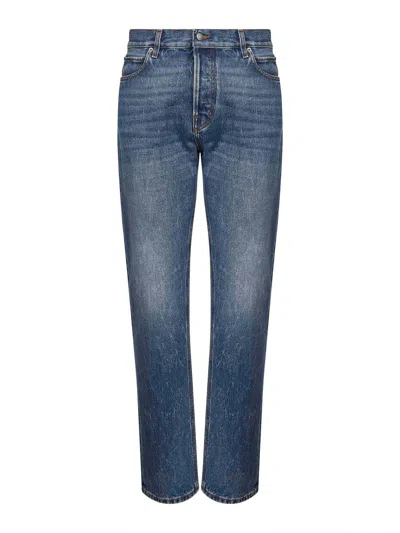 Haikure Blue Cotton Denim Blake Straight Jeans