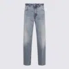 Haikure Blue Cotton Denim Jeans In Blue