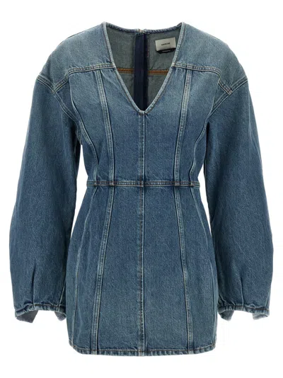 Haikure Blue Cotton Denim Mini Dress
