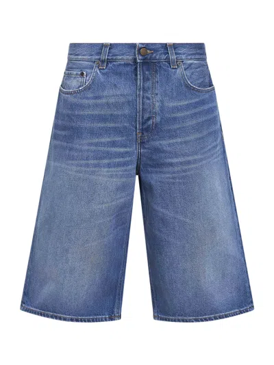 Haikure Blue Cotton Denim New Becky Bermuda Shorts